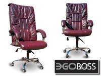Офисное массажное кресло EGO BOSS EG1001 Maroon в комплектации ELITE натуральная кожа - магазин СпортДоставка. Спортивные товары интернет магазин в Калуге 